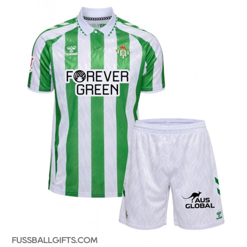 Real Betis Fußballbekleidung Heimtrikot Kinder 2024-25 Kurzarm (+ kurze hosen)